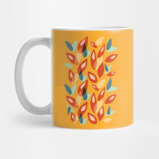 Orange Blue Yellow Geometric Autumn Leaves Mug